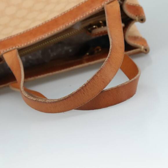 CELINE Macadam Canvas Hand Bag Pvc Leather Beige Brown Gold - Picture 7 of 13